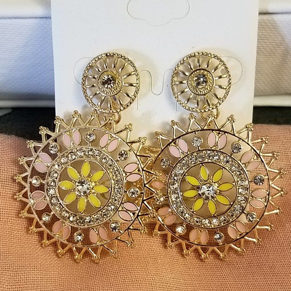 Gold Statement Earrings - Picture 1 of 4